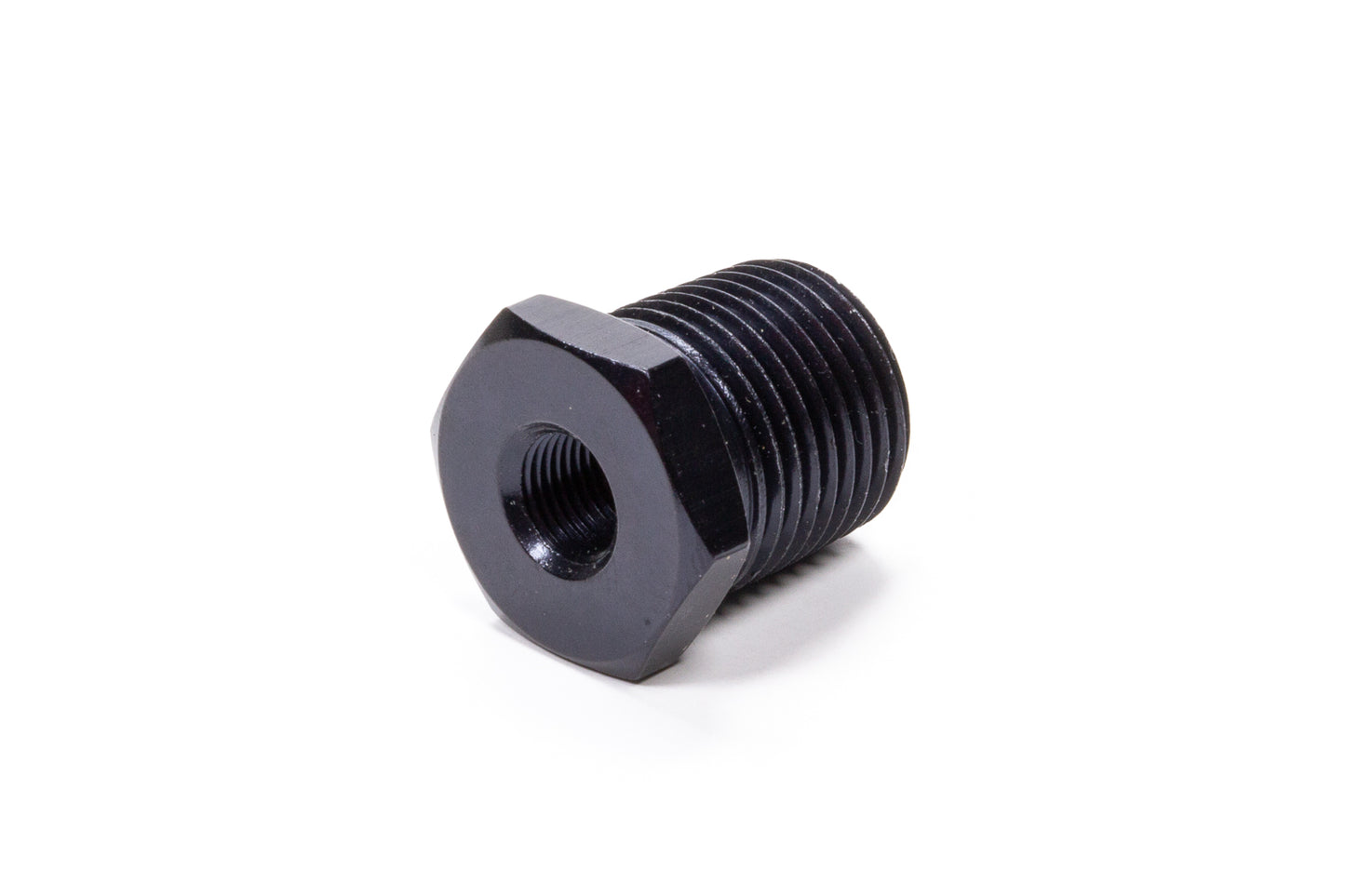 Fitting - Bushing - 1/8 in NPT Female to 1/2 in NPT Male - Aluminum - Black Anodized - Each