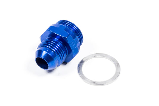Carburetor Inlet Fitting - Straight - 8 AN Male to 7/8-20 in Male O-Ring Seal - Aluminum - Blue Anodized - Each