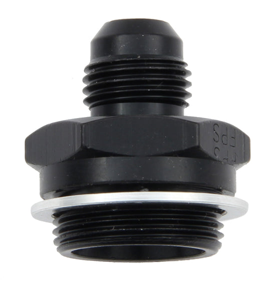 Carburetor Inlet Fitting - Straight - 6 AN Male to 7/8-20 in Male - Aluminum - Black Anodized - Holley Carburetors - Each