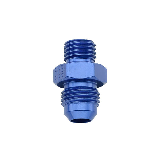 Fitting - Adapter - Straight - 6 AN Male to 12 mm x 1.25 Male - Aluminum - Blue Anodized - Each