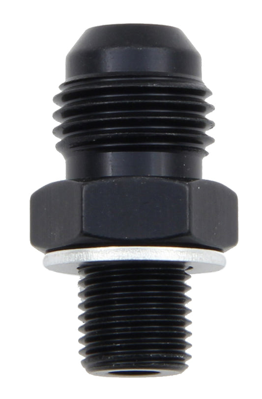 Fitting - Adapter - Straight - 6 AN Male 10 mm x 1.00 Male - Aluminum - Black Anodized - Each