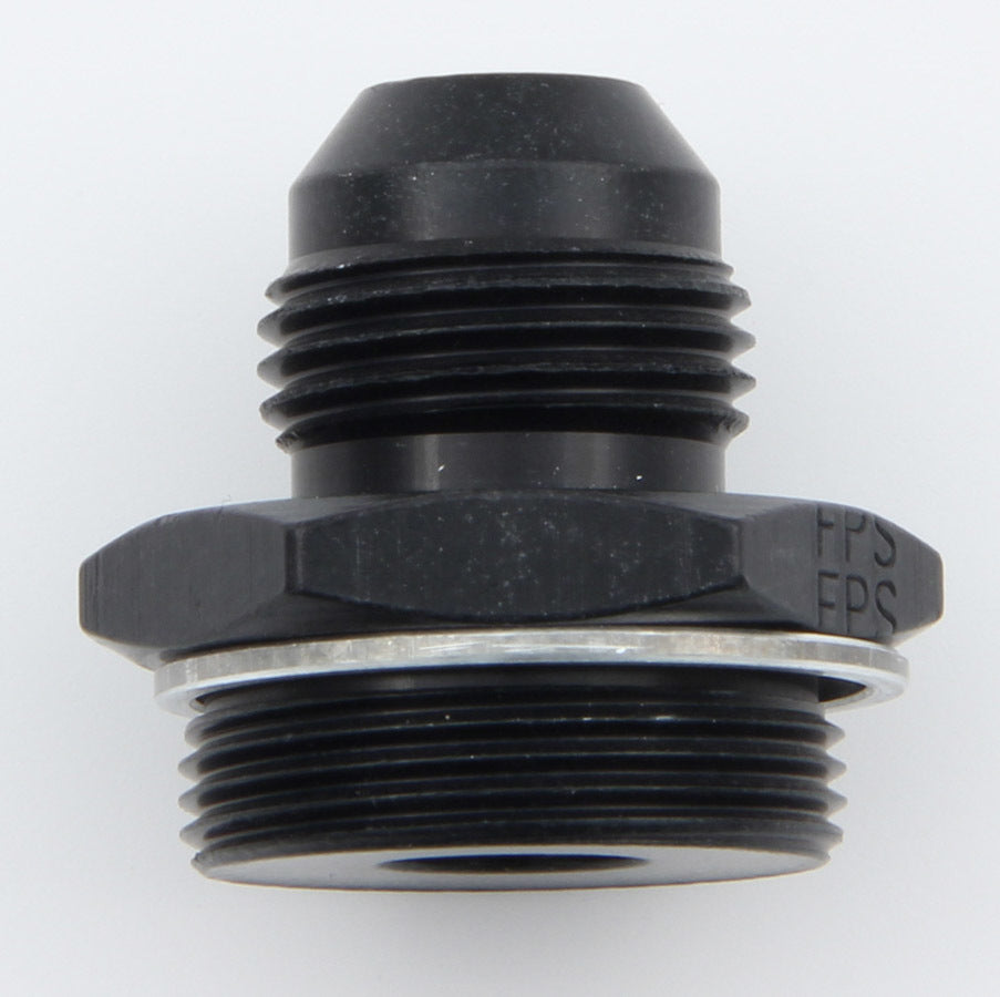 Carburetor Inlet Fitting - Straight - 8 AN Male to 1-20 in Male - Aluminum - Black Anodized - Quadrajet Carburetors - Each