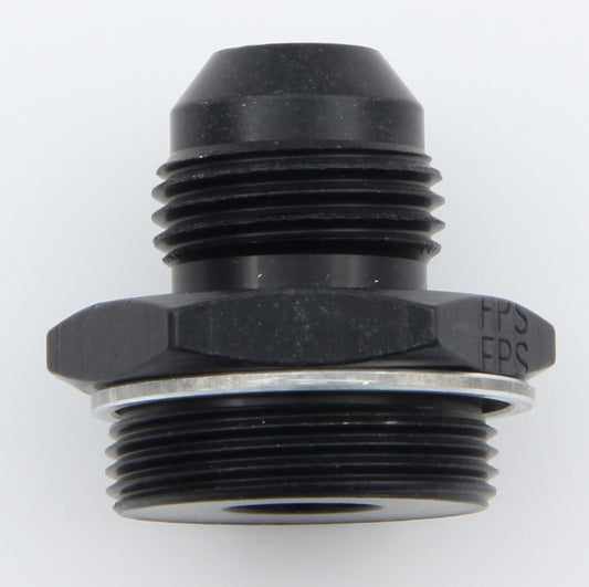 Carburetor Inlet Fitting - Straight - 8 AN Male to 1-20 in Male - Aluminum - Black Anodized - Quadrajet Carburetors - Each