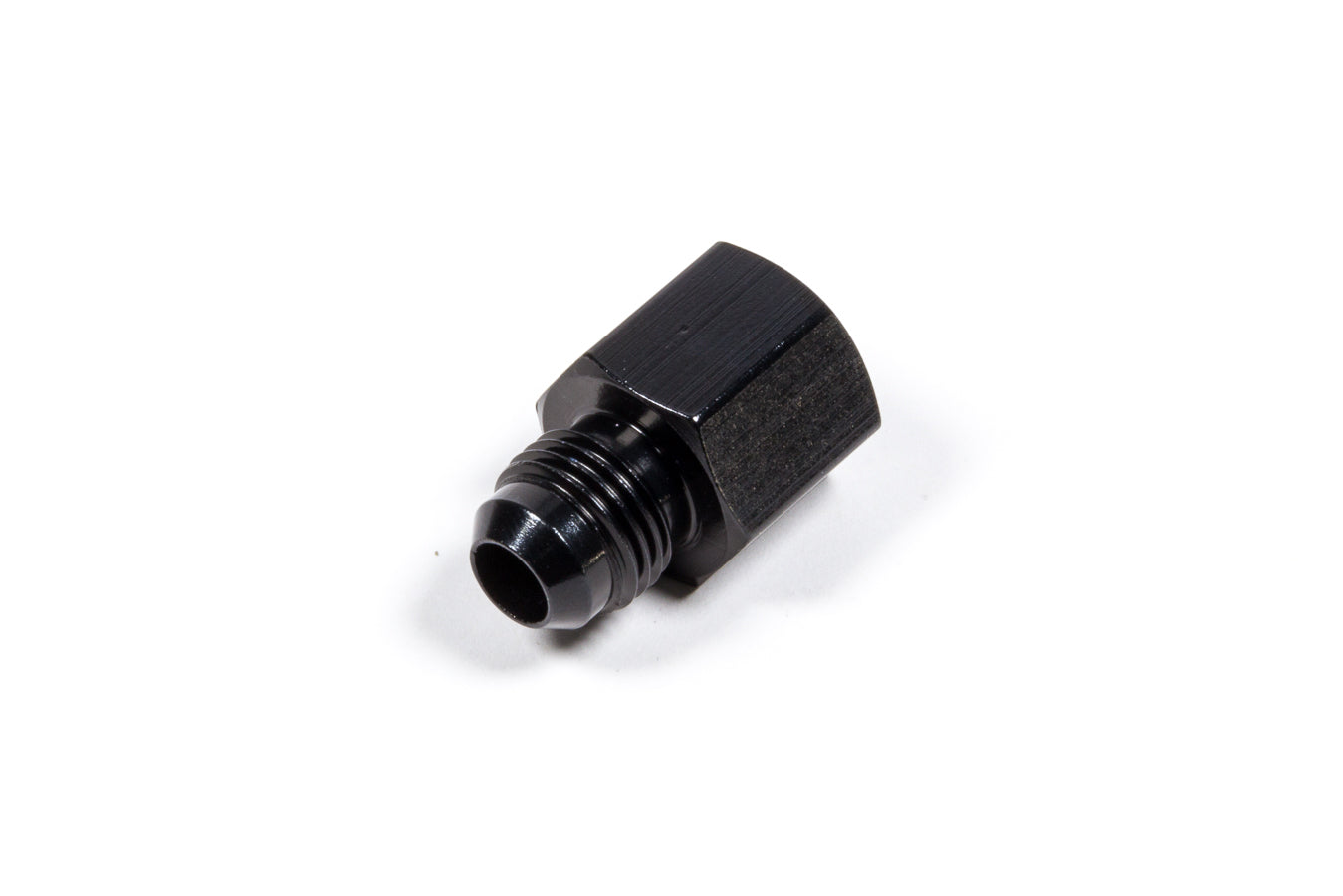 Fitting - Adapter - Straight - 14 mm x 1.50 Female O-Ring to 6 AN Male - Aluminum - Black Anodized - Each