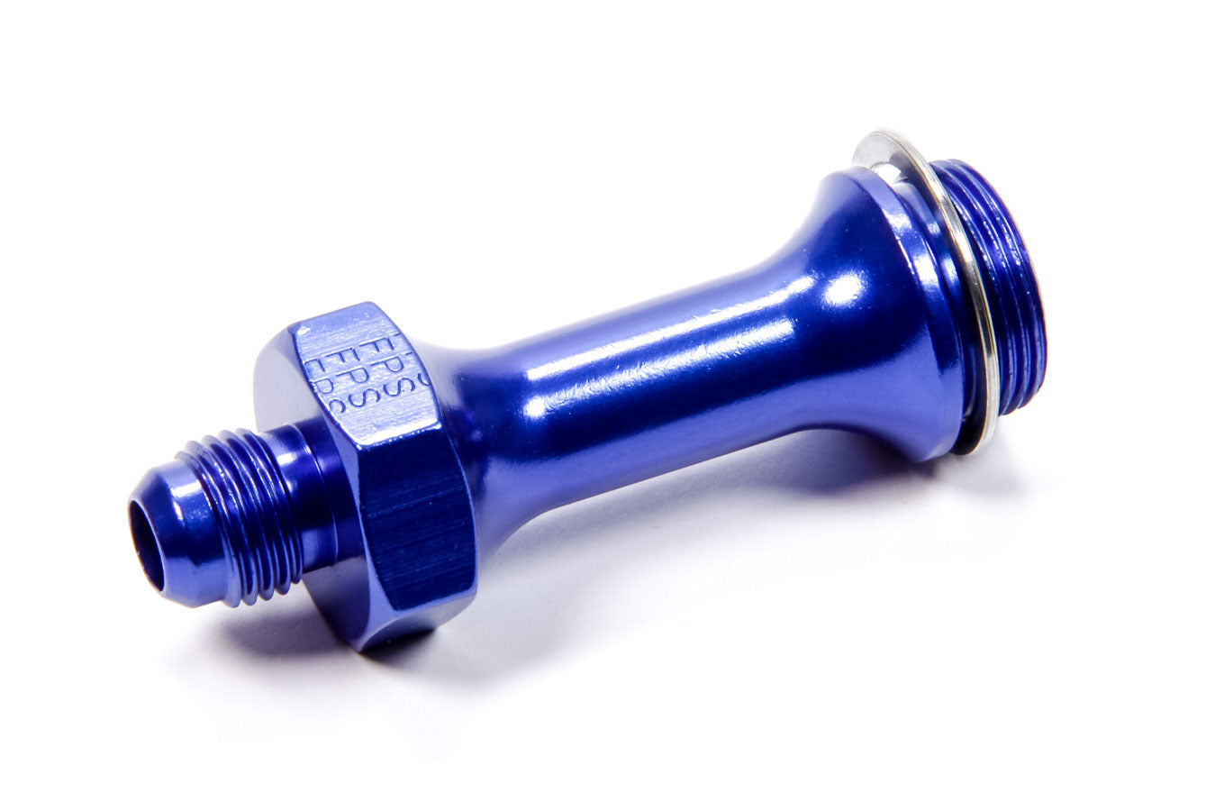 Carburetor Inlet Fitting - Straight - 6 AN Male to 7/8-20 in Male - 3 in Long - Aluminum - Blue Anodized - Holley Carburetors - Each