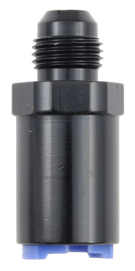 Fitting - Fuel Line Adapter - Straight - 6 AN Male to 5/16 in SAE Female Quick Disconnect - Aluminum - Black Anodized - Each