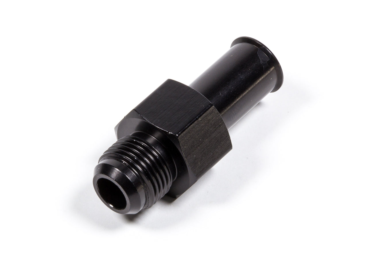 Fitting - Fuel Line Adapter - Straight - 8 AN Male to 1/2 in SAE Male Quick Disconnect - Aluminum - Black Anodized - Each