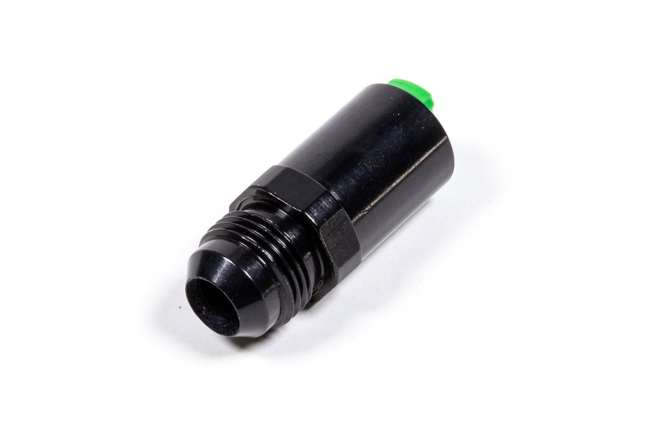 Fitting - Fuel Line Adapter - Straight - 8 AN Male to 3/8 in SAE Female Quick Disconnect - Aluminum - Black Anodized - Each