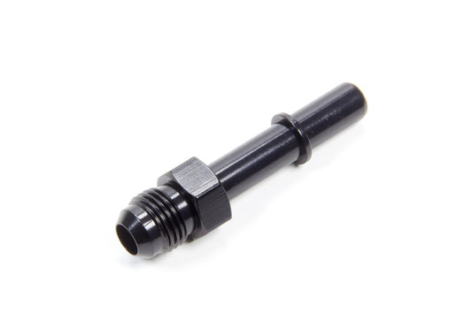 Fitting - Fuel Line Adapter - Straight - 6 AN Male to 3/8 in SAE Male Quick Disconnect - Aluminum - Black Anodized - Each