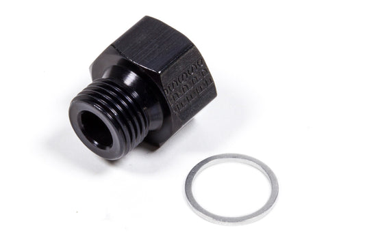 Fitting - Adapter - Straight - 1/8 in NPT Female to 16 mm x 1.50 Male - Aluminum - Black Anodized - Each