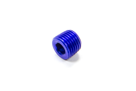 Fitting - Plug - 1/4 in NPT - Allen Head - Aluminum - Blue Anodized - Each