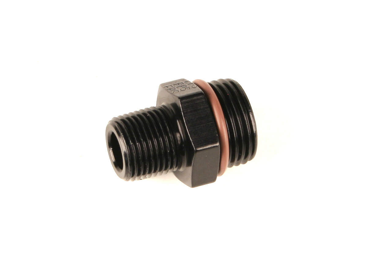 Fitting - Adapter - Straight - 3/8 in NPT Male to 10 AN Male O-Ring - Aluminum - Black Anodized - Each