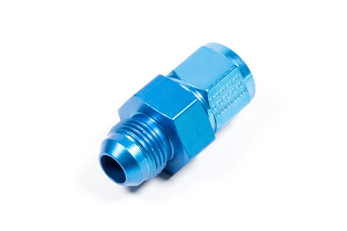 Fitting - Gauge Adapter - Straight - 8 AN Female to 8 AN Male - 1/8 in NPT Gauge Port - Aluminum - Blue Anodized - Each