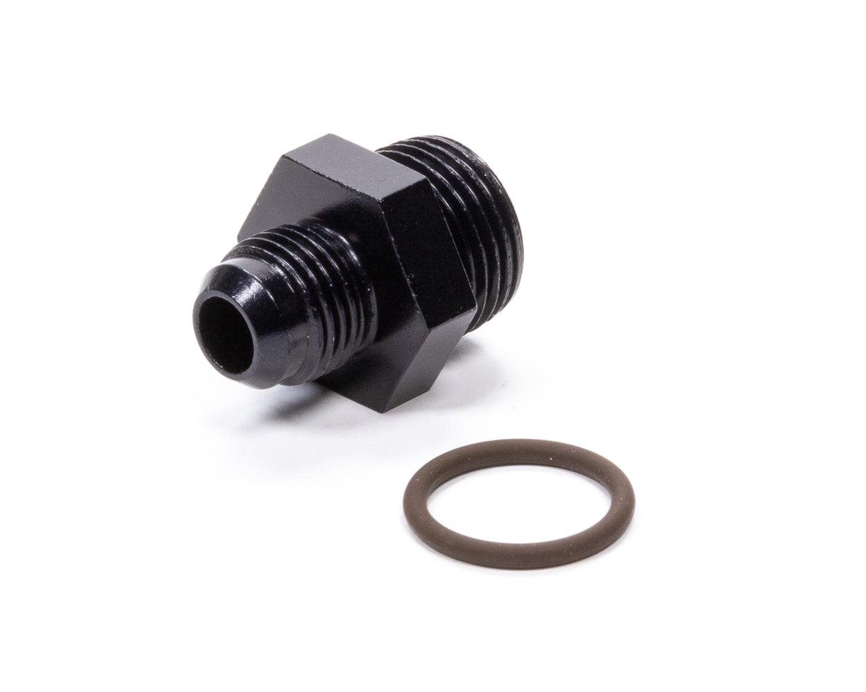 Fitting - Adapter - Straight - 6 AN Male to 8 AN Male O-Ring - Aluminum - Black Anodized - Each