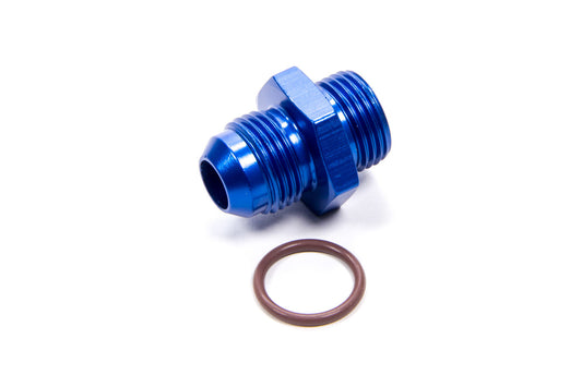 Fitting - Adapter - Straight - 8 AN Male to 8 AN Male O-Ring - Aluminum - Blue Anodized - Each