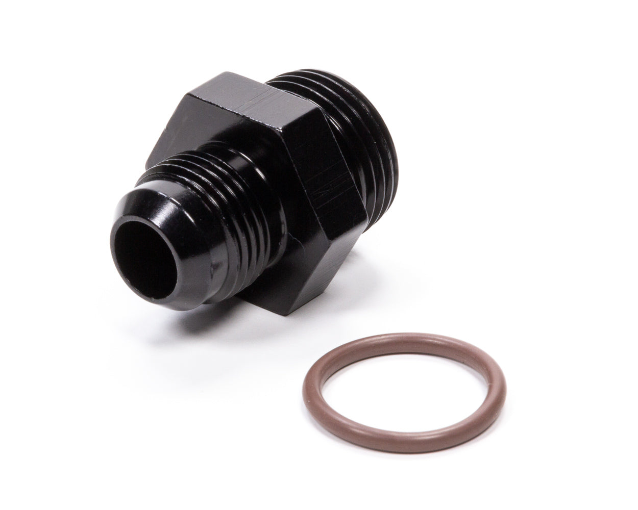 Fitting - Adapter - Straight - 10 AN Male to 12 AN Male O-Ring - Aluminum - Black Anodized - Each