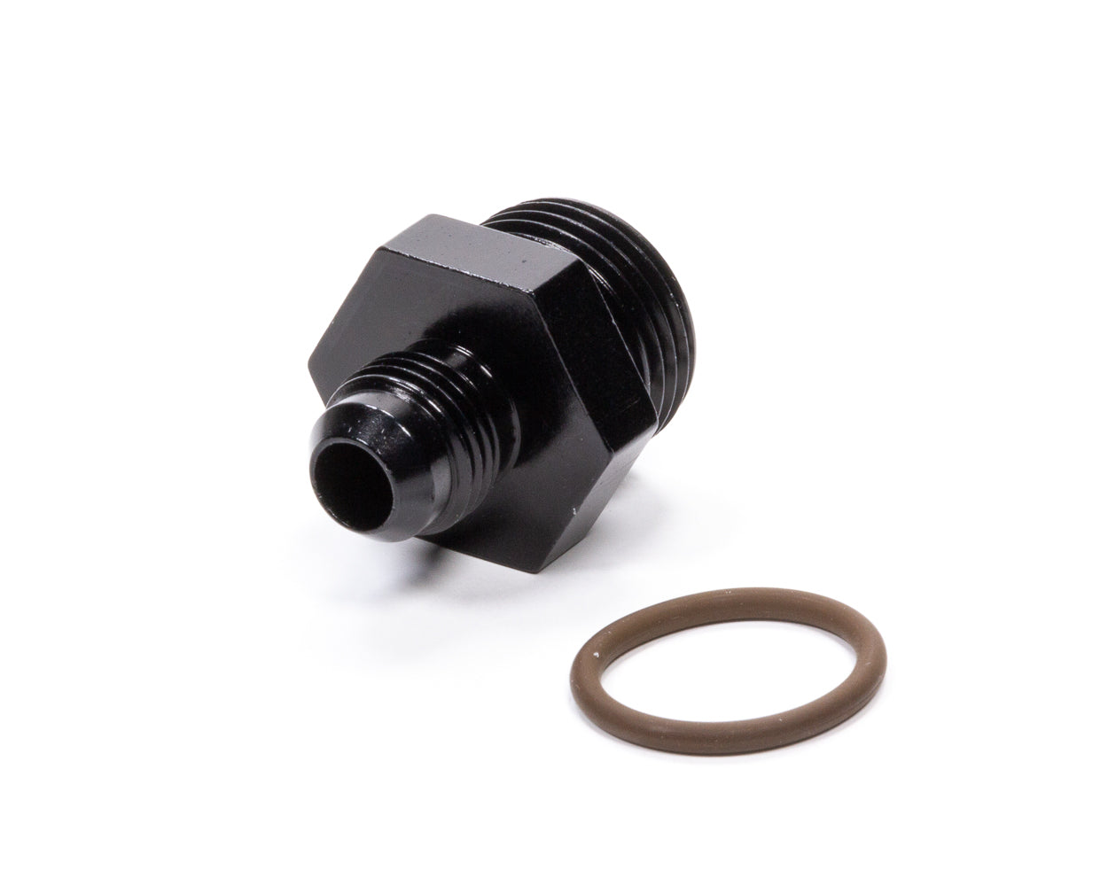 Fitting - Adapter - Straight - 6 AN Male to 10 AN Male O-Ring - Aluminum - Black Anodized - Each