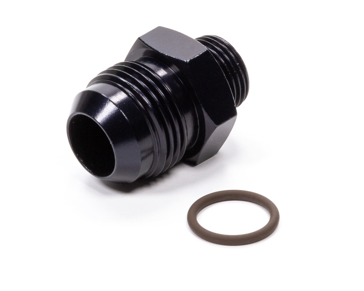 Fitting - Adapter - Straight - 12 AN Male to 8 AN Male O-Ring - Aluminum - Black Anodized - Each
