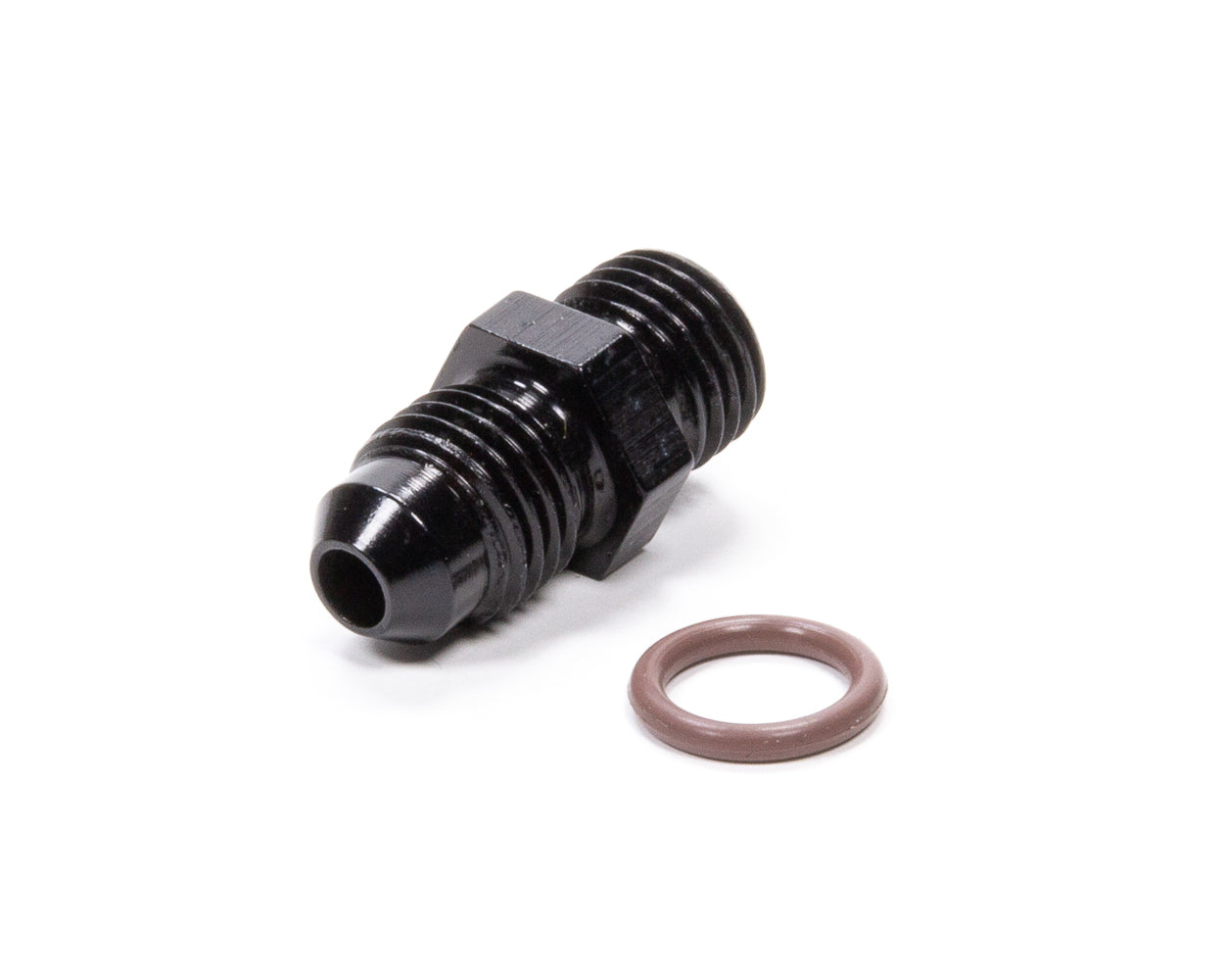 Fitting - Adapter - Straight - 4 AN Male to 4 AN Male O-Ring - Aluminum - Black Anodized - Each