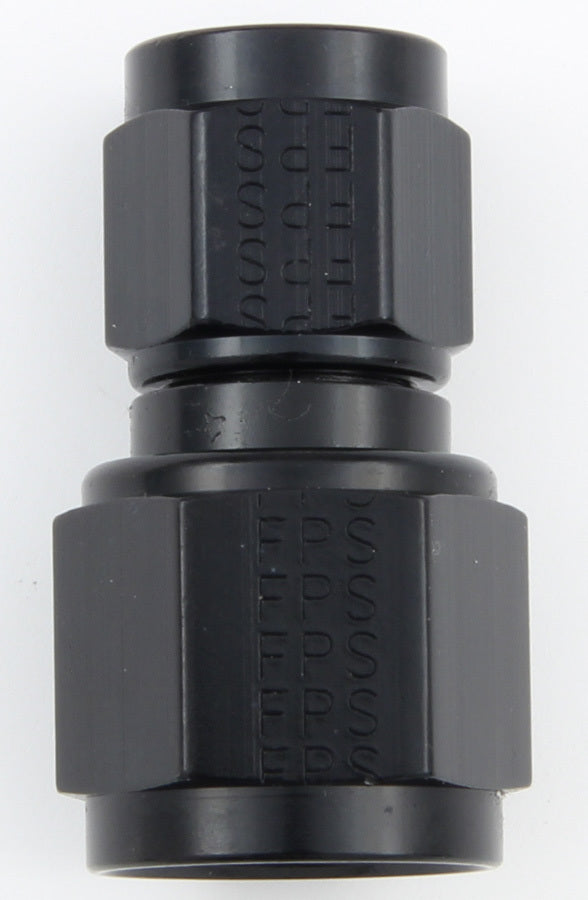 Fitting - Adapter - Straight - 6 AN Female Swivel to 8 AN Female Swivel - Aluminum - Black Anodized - Each