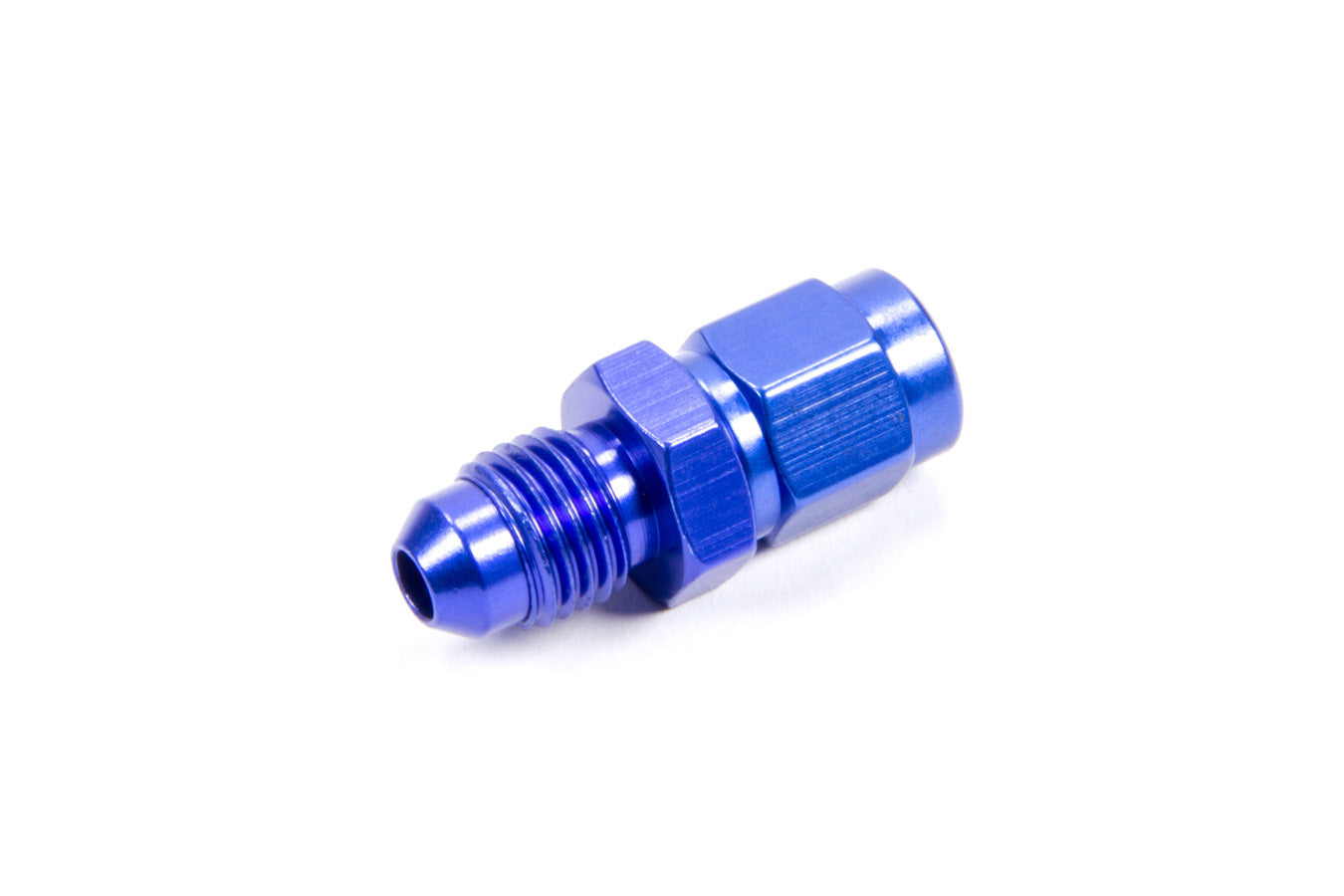 Fitting - Adapter - Straight - 3 AN Female Swivel to 4 AN Male - Aluminum - Blue Anodized - Each