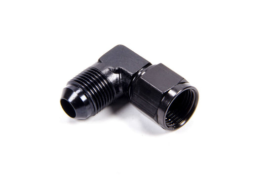 Fitting - Adapter - 90 Degree - 8 AN Female Swivel to 8 AN Male - Aluminum - Black Anodized - Each