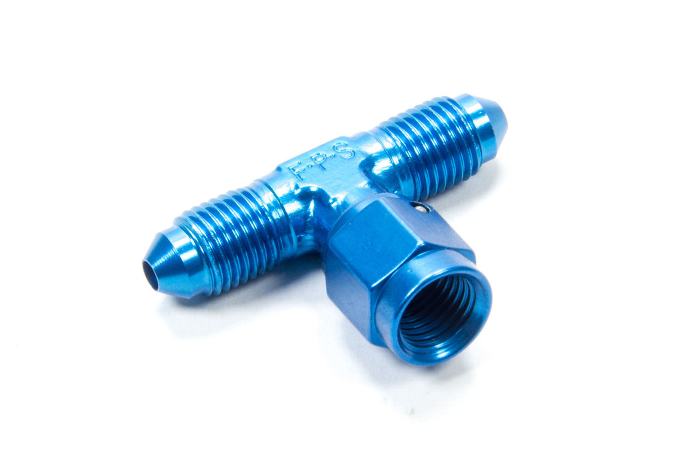 Fitting - Adapter Tee - 3 AN Female Swivel x 3 AN Male x 3 AN Male - Aluminum - Blue Anodized - Each