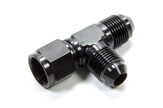 Fitting - Adapter Tee - 8 AN Female Swivel x 8 AN Male x 8 AN Male - Aluminum - Black Anodized - Each