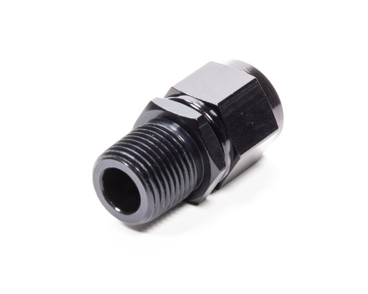 Fitting - Adapter - Straight - 10 AN Female Swivel to 1/2 in NPT Male - Aluminum - Black Anodized - Each