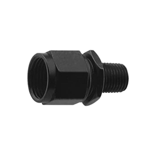 Fitting - Adapter - Straight - 10 AN Female Swivel to 3/8 in NPT Male - Aluminum - Black Anodized - Each