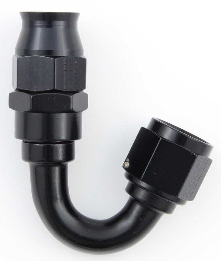 Fitting - Hose End - Real Street - PTFE Hose - 150 Degree - 10 AN Hose to 10 AN Female - Aluminum - Black Anodized - Each