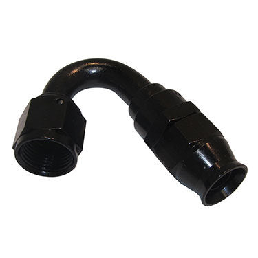 Fitting - Hose End - Real Street - PTFE Hose - 150 Degree - 12 AN Hose to 12 AN Female - Aluminum - Black Anodized - Each