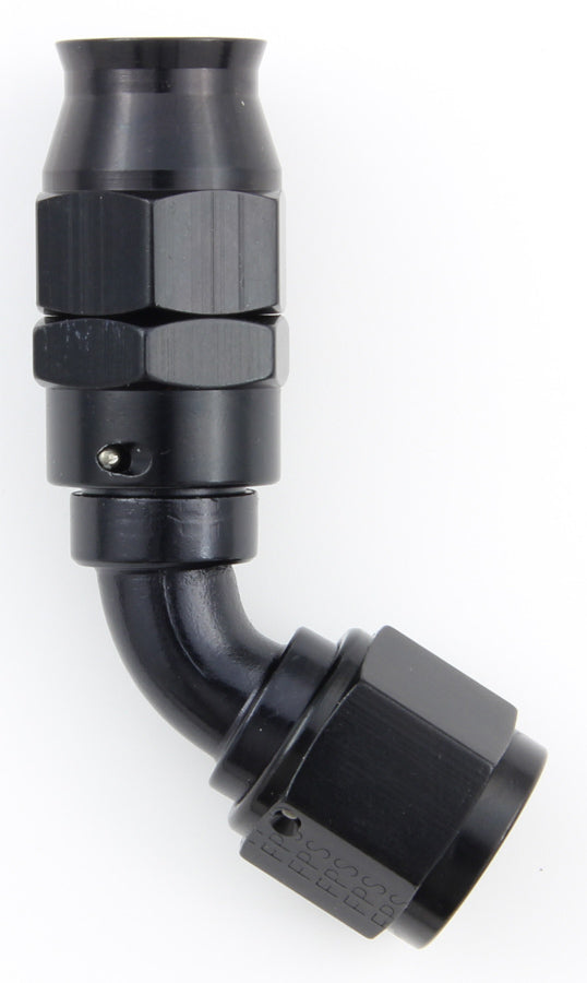 Fitting - Hose End - Real Street - PTFE Hose - 60 Degree - 6 AN Hose to 6 AN Female - Aluminum - Black Anodized - Each