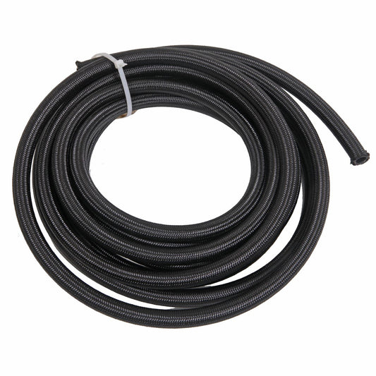 Hose - Premium Race Hose - 4 AN - 15 ft - Braided Nylon / Rubber - Black - Each