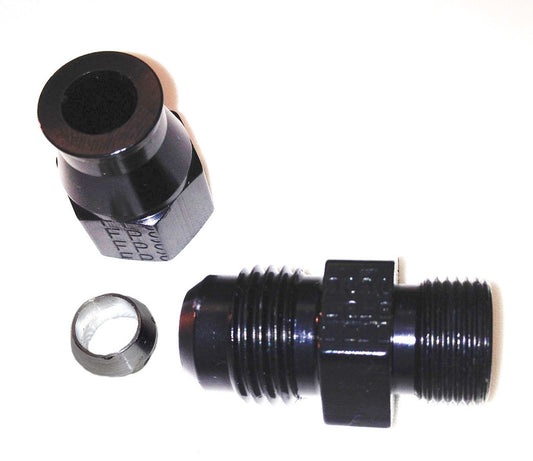 Fitting - Tube End - Straight - 10 AN Male to 5/8 in Tubing - Aluminum - Black Anodized - Each