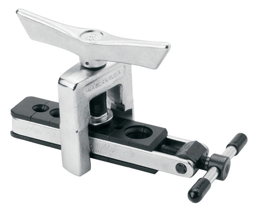 Flaring Tool - 37 Degree Single / Double Flares - 3/16 to 5/8 in Diameter Tubing - Chrome - Kit