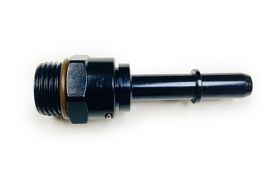 Fitting - Adapter - Straight - 6 AN Male O-Ring to 3/8 in Male Quick Disconnect - Aluminum - Black Anodized - Each