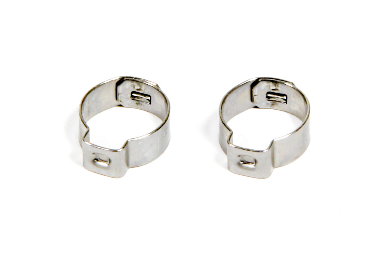 Hose Clamp - Band - Push Lock Clamp - 4 AN - Stainless - Natural - Pair