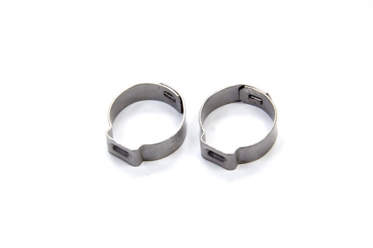 Hose Clamp - Band - Push Lock Clamp - 6 AN - Stainless - Natural - Pair