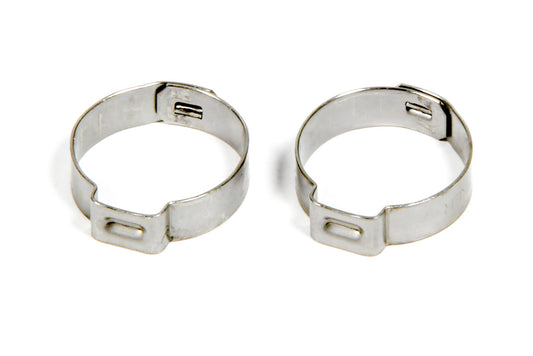 Hose Clamp - Band - Push Lock Clamp - 8 AN - Stainless - Natural - Pair