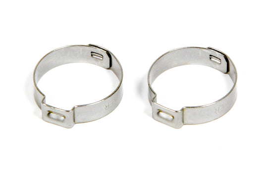 Hose Clamp - Band - Push Lock Clamp - 16 AN - Stainless - Natural - Pair