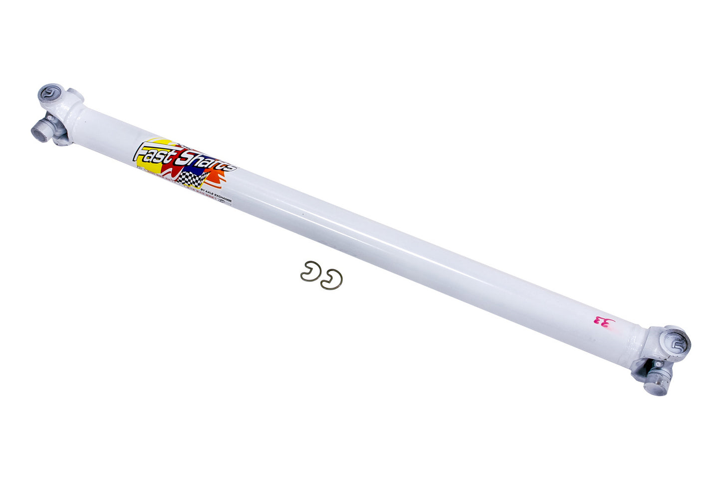 Drive Shaft - 29 in Long - 2 in OD - 1310 U-Joints - Chromoly - White Paint - Universal - Each