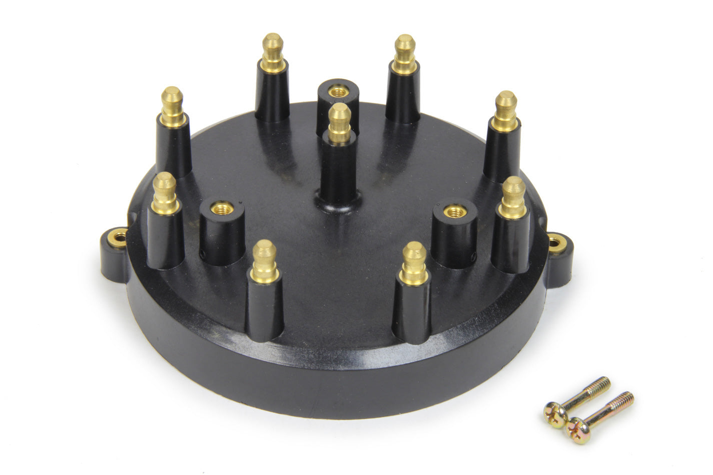 Distributor Cap - HEI Style Terminals - Brass Terminals - Screw Down - Black - Non-Vented - Oval Track Pro Race Distributor - Various Applications V8 - Each
