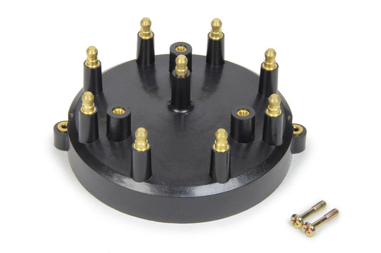 Distributor Cap - HEI Style Terminals - Brass Terminals - Screw Down - Black - Non-Vented - Oval Track Pro Race Distributor - Various Applications V8 - Each