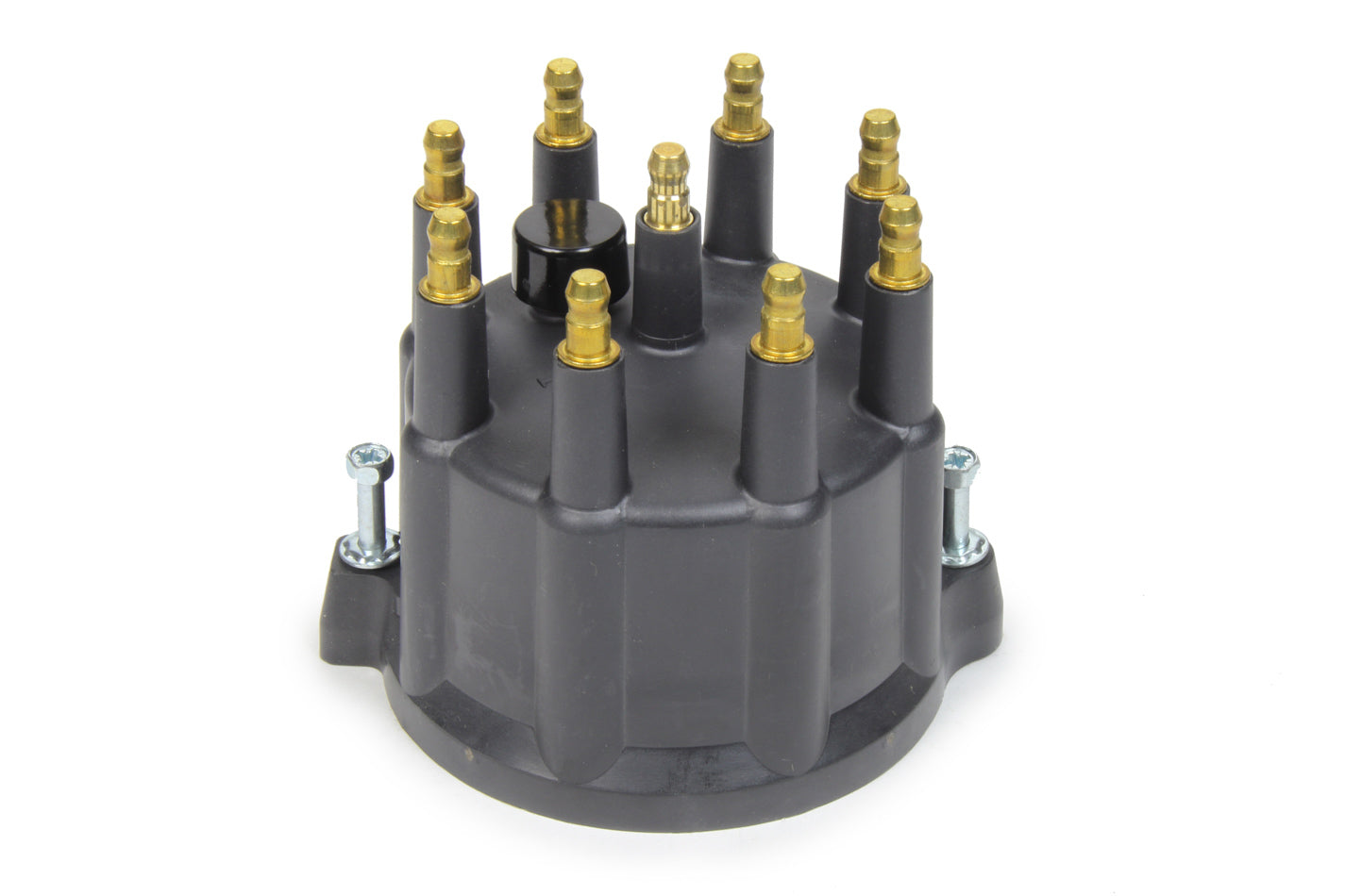Distributor Cap - HEI Style Terminals - Brass Terminals - Screw Down - Small Cap - Black - Vented - Crane Billet Series - Various Applications V8 - Each