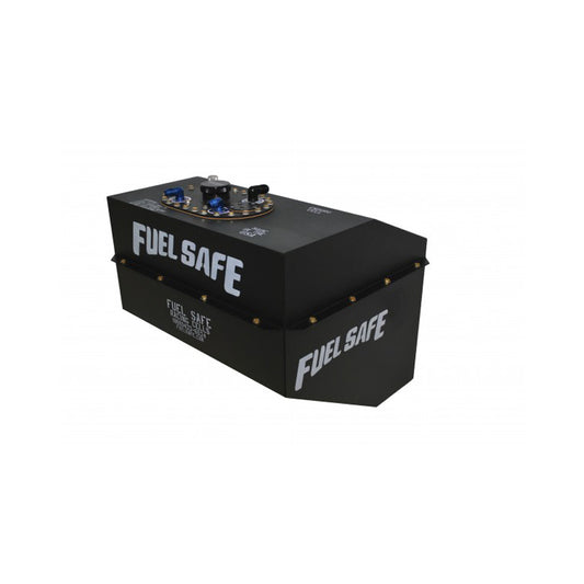 Fuel Cell and Can - Dirt Late Model / Modified - 15 gal - 20.25 x 20 x 14 in Tall - 10 AN Male Outlet - 10 AN Return - 6 AN Male Vent - Foam - Steel - Black Powder Coat - Universal - Each