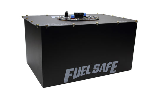 Fuel Cell and Can - Enduro Cell - 22 gal - 25.5 x 17.125 x 13.75 in Tall - 6 AN Male Outlet / Return - 8 AN Male Vent - Foam - Steel - Black Powder Coat - Each