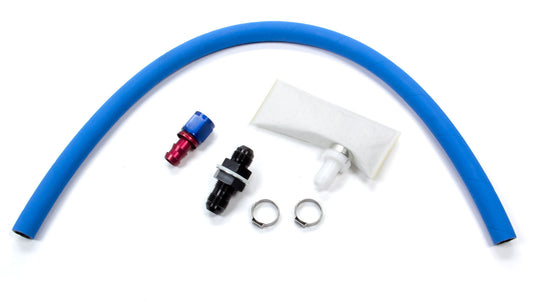 Fuel Pickup Kit - 8 AN Male Bulkhead Fitting - 24 in Long Pickup Hose - Screen - Kit