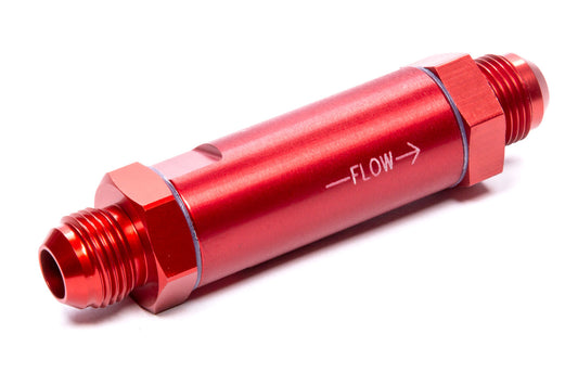 Check Valve - 8 AN Male Inlet - 8 AN Male Outlet - Aluminum - Red Anodized - Each