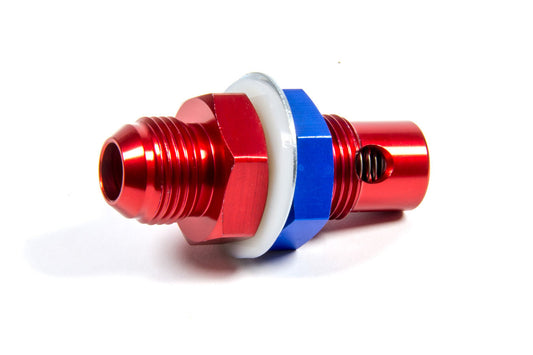Roll Over Valve - Internal - Check Valve - 8 AN Male Outlet - Nylon Washers - Aluminum - Red Anodized - Each